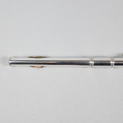 Used H. Bettoney Sterling Silver Closed Hole Flute W/Case