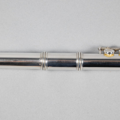 Used H. Bettoney Sterling Silver Closed Hole Flute W/Case