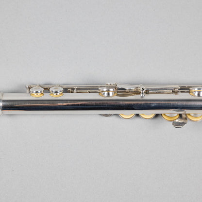 Used H. Bettoney Sterling Silver Closed Hole Flute W/Case