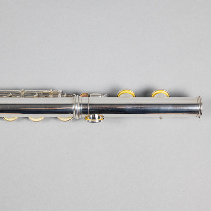 Used H. Bettoney Sterling Silver Closed Hole Flute W/Case