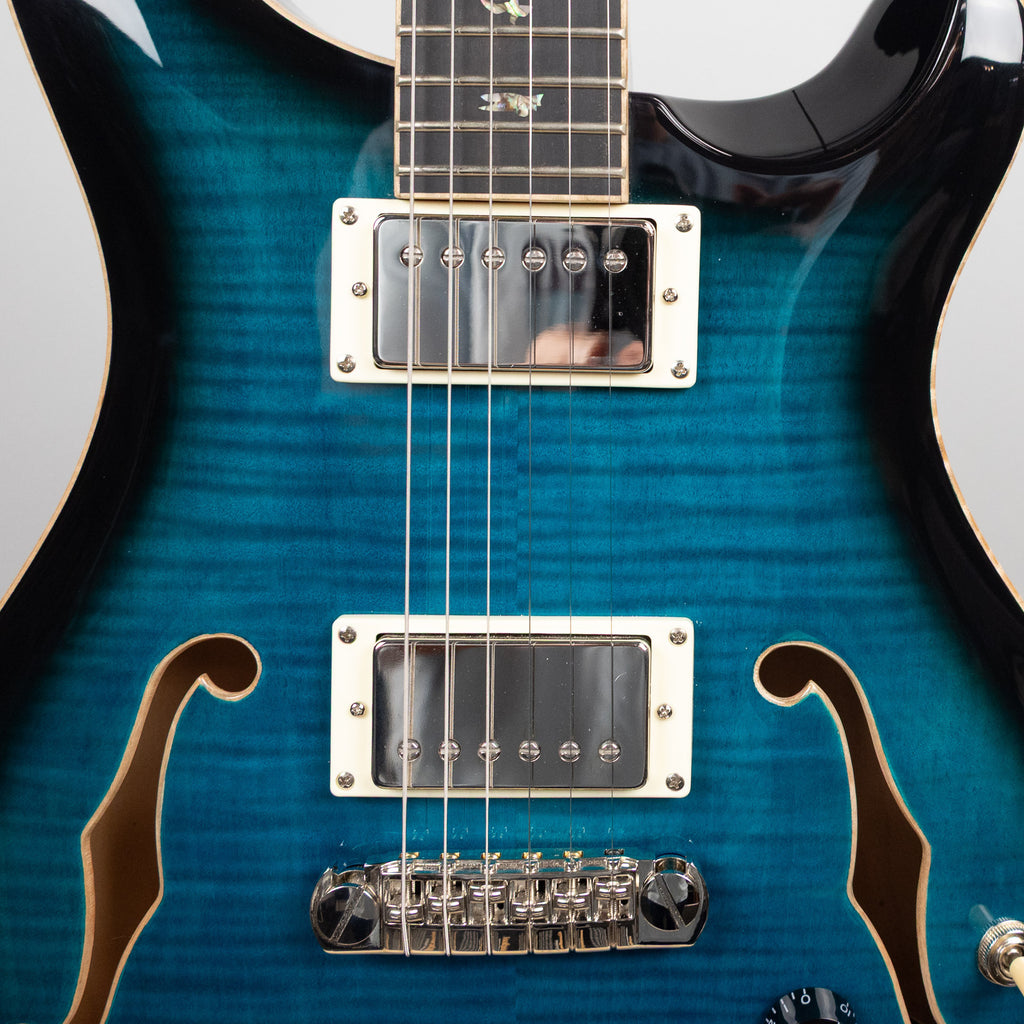 Used Paul Reed Smith SE Hollowbody II Piezo, Peacock Blue, w/Case