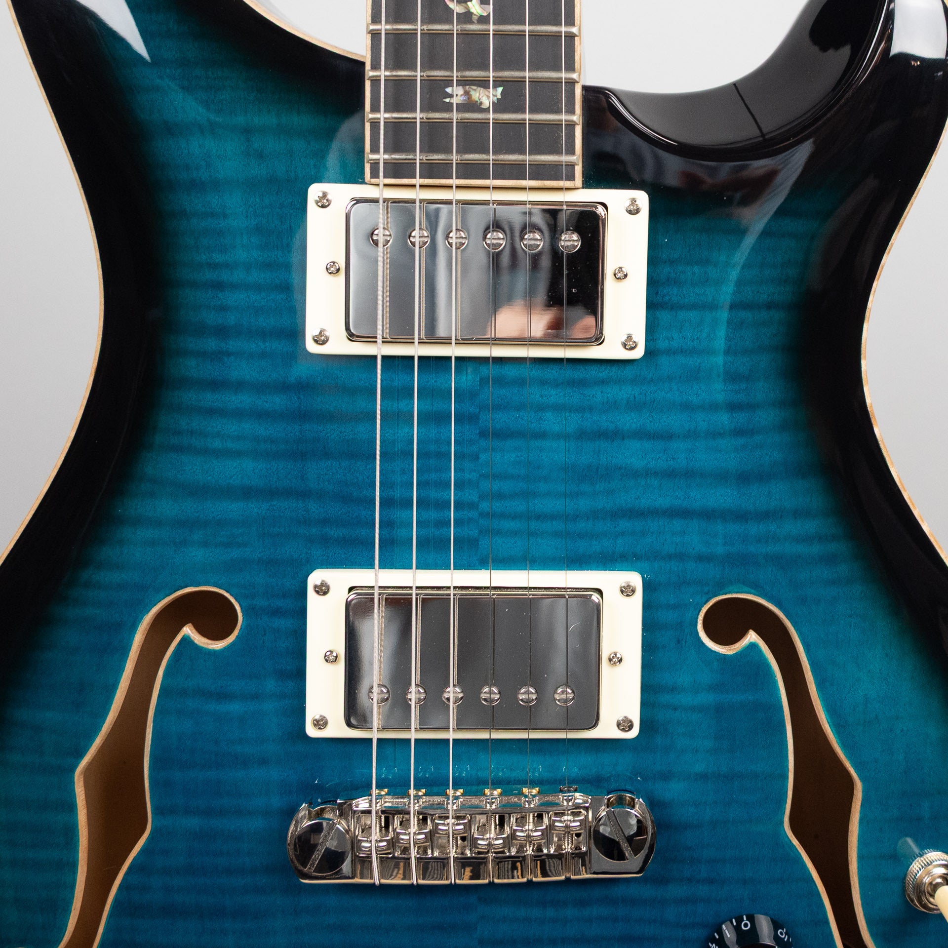 Used Paul Reed Smith SE Hollowbody II Piezo, Peacock Blue, w/Case