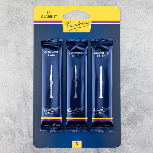 Vandoren 3 Card Traditional Bb Clarinet Reeds, Strength 3