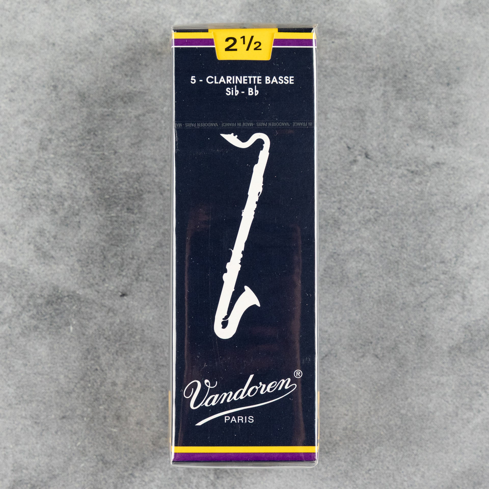 Vandoren Traditional Bass Clarinet Reeds, 2.5 (5-pack)