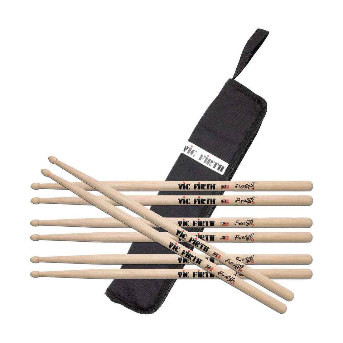 Vic Firth FS5B Bundle 4PR with Free Essential Stick Bag