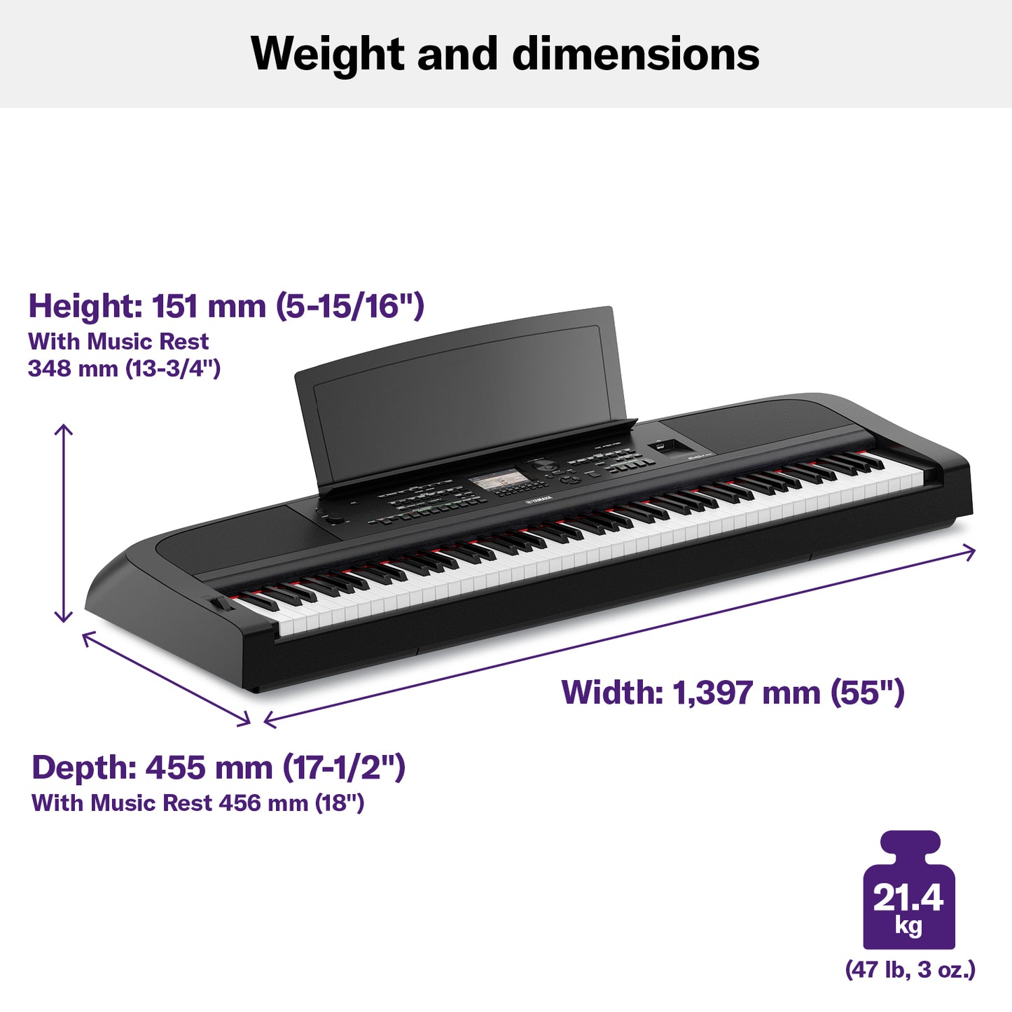 Yamaha DGX670B 88-Key Digital Portable Grand Piano, Black