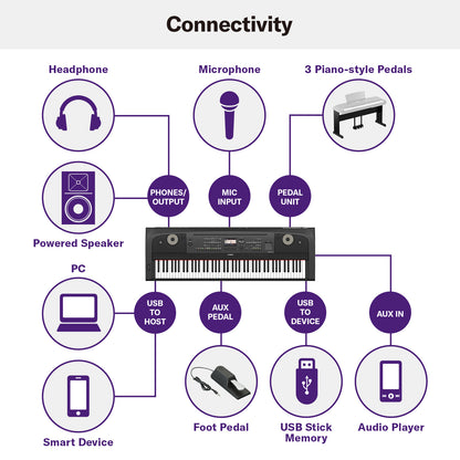 Yamaha DGX670B 88-Key Digital Portable Grand Piano, Black