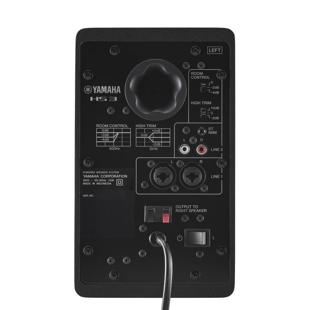 Yamaha HS3 3.5" Powered Studio Monitors, Pair, Black