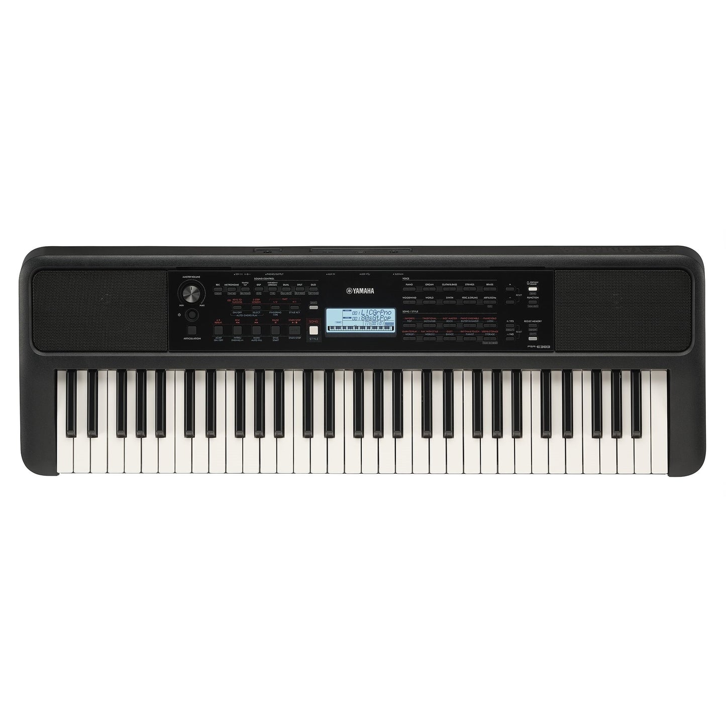 Yamaha PSR-E383 61-Key Portable Keyboard w/PA130 Power Adapter