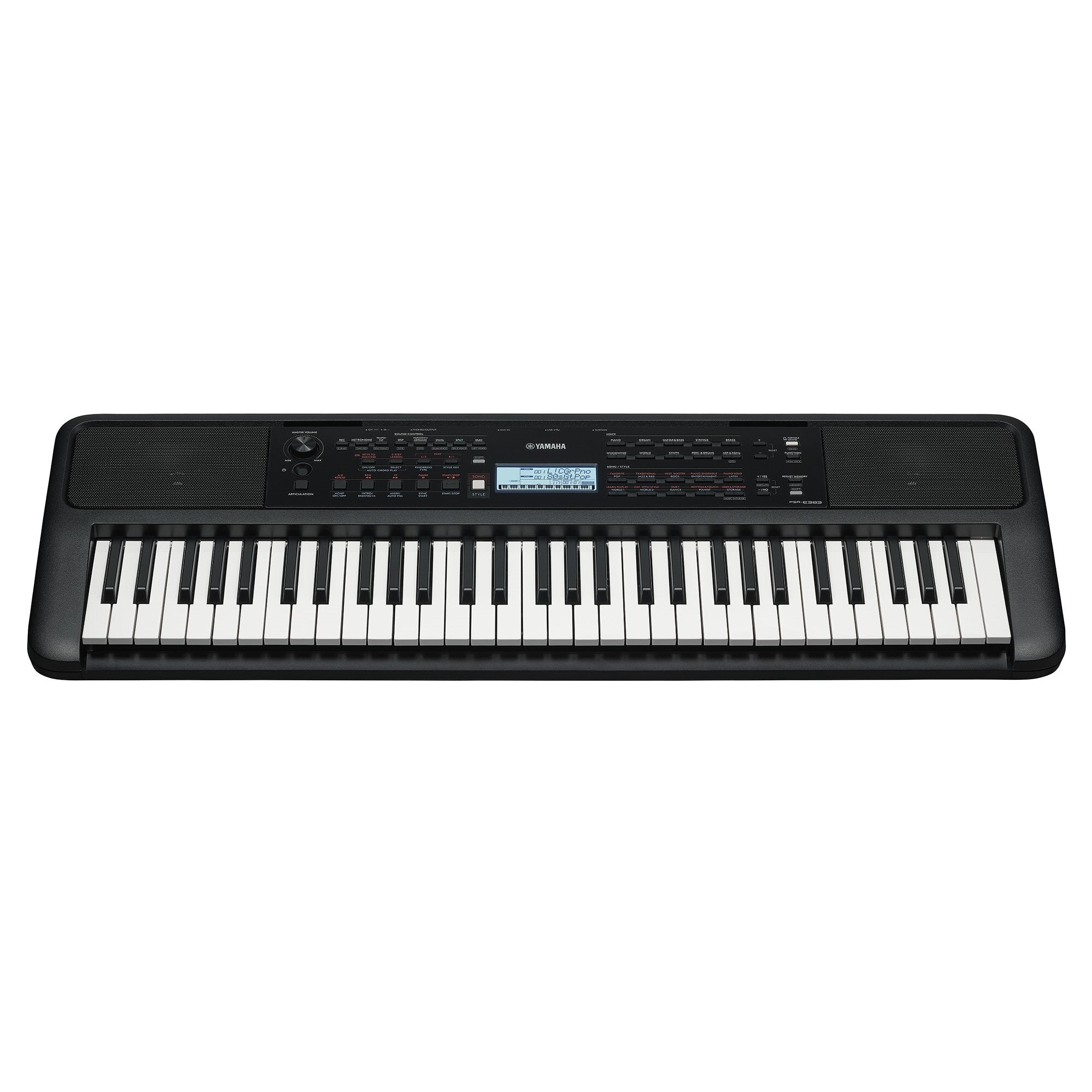 Yamaha PSR-E383 61-Key Portable Keyboard w/PA130 Power Adapter