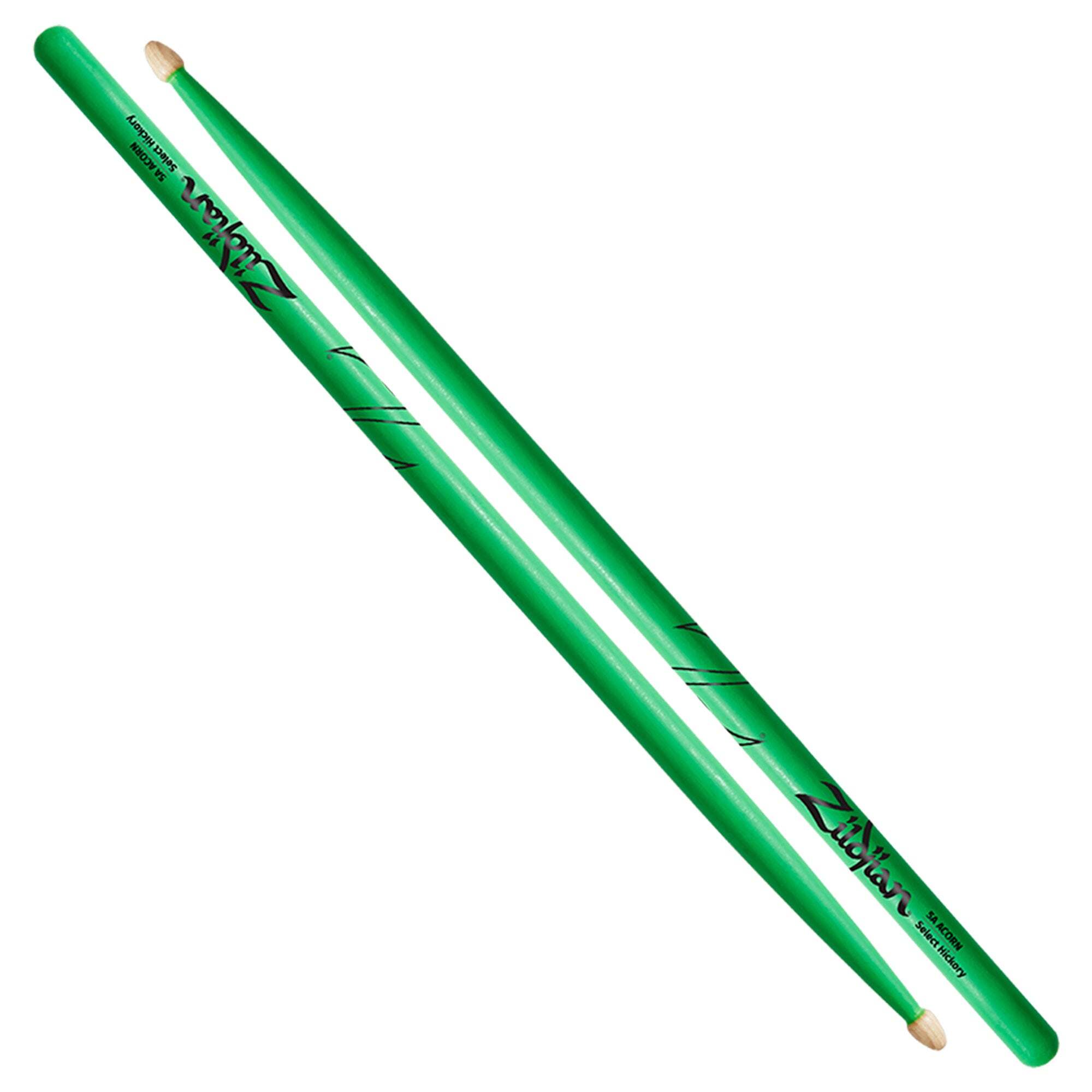 Zildjian 5A Acorn Neon Green Drumsticks
