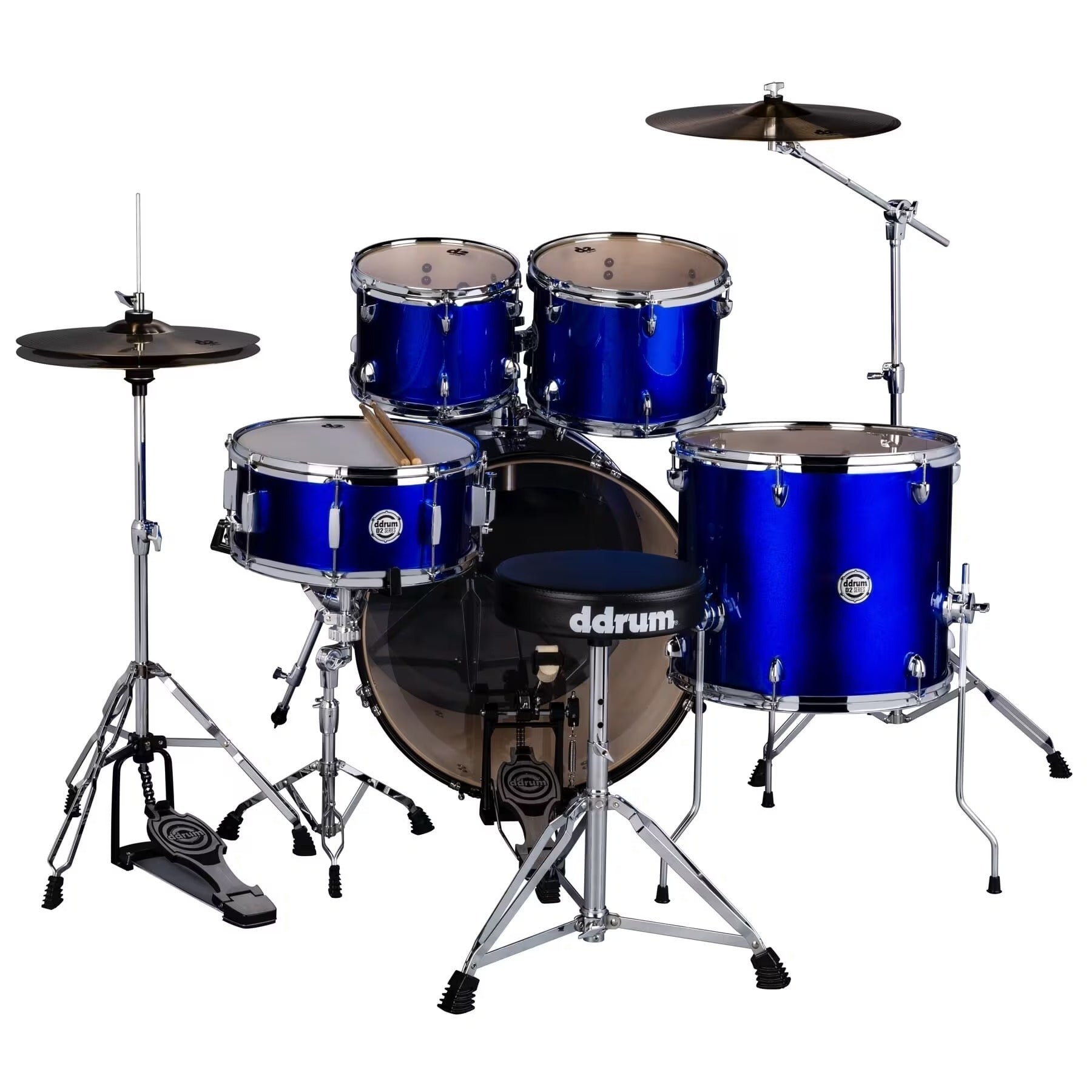 ddrum D2 522 Series, 5-Piece Complete Drum Set, Cobalt Blue