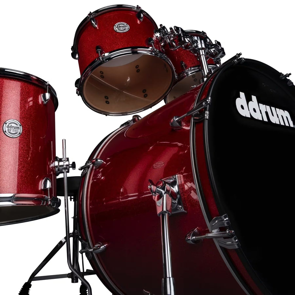 ddrum D2 522 Series, 5-Piece Complete Drum Set, Red Sparkle
