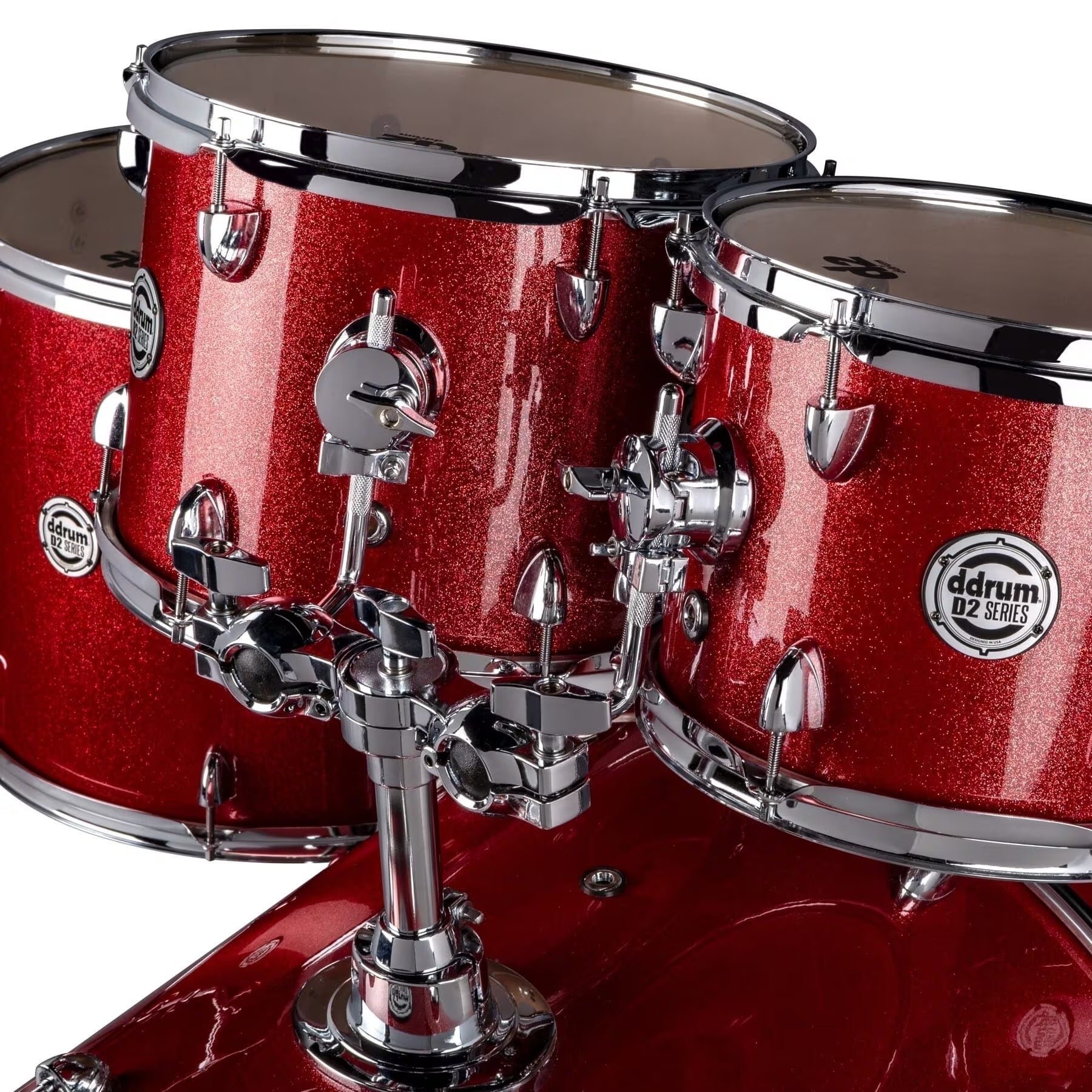 ddrum D2 522 Series, 5-Piece Complete Drum Set, Red Sparkle