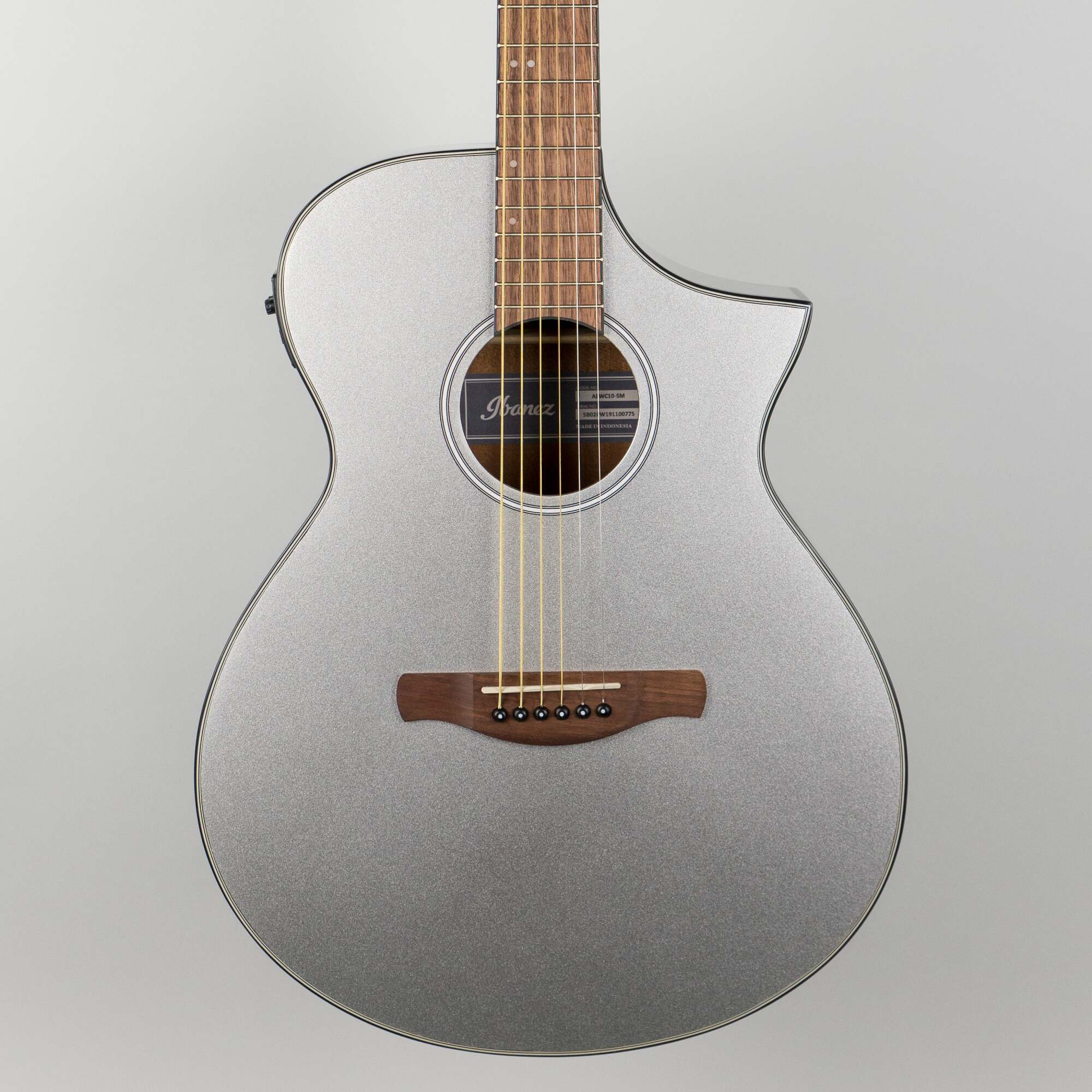 Ibanez AEWC10-SM Acoustic Guitar in Silver Metallic High Gloss