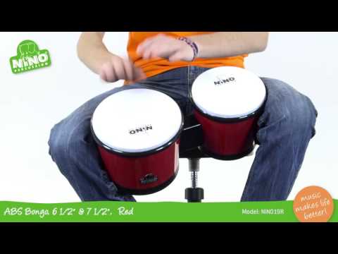 NINO Percussion Molded ABS Bongo - 6 1/2" & 7 1/2", Red