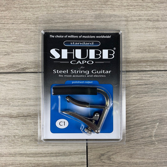 Shubb C1 Standard Capo for Steel String Guitars, Polished Nickel