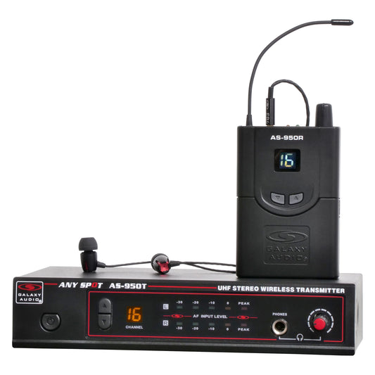 Galaxy Audio AS-950 16 Channel Stereo Wireless Personal In-Ear Monitor System