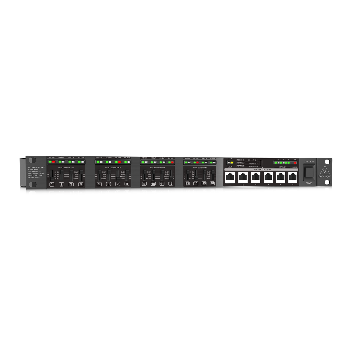 Behringer P16-I 16-Channel 19'' Input Module with Analog and ADAT Optical Inputs