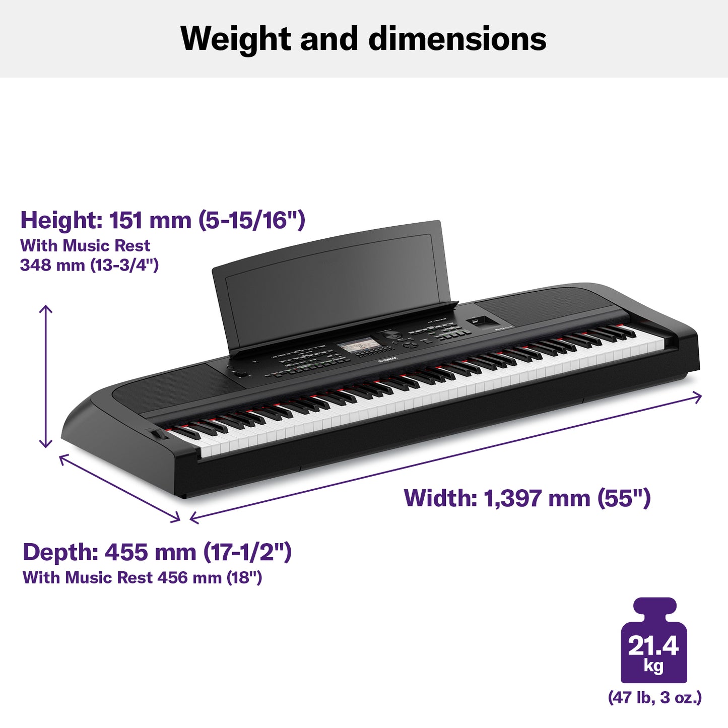 Yamaha DGX-670 Portable Grand Piano, Black