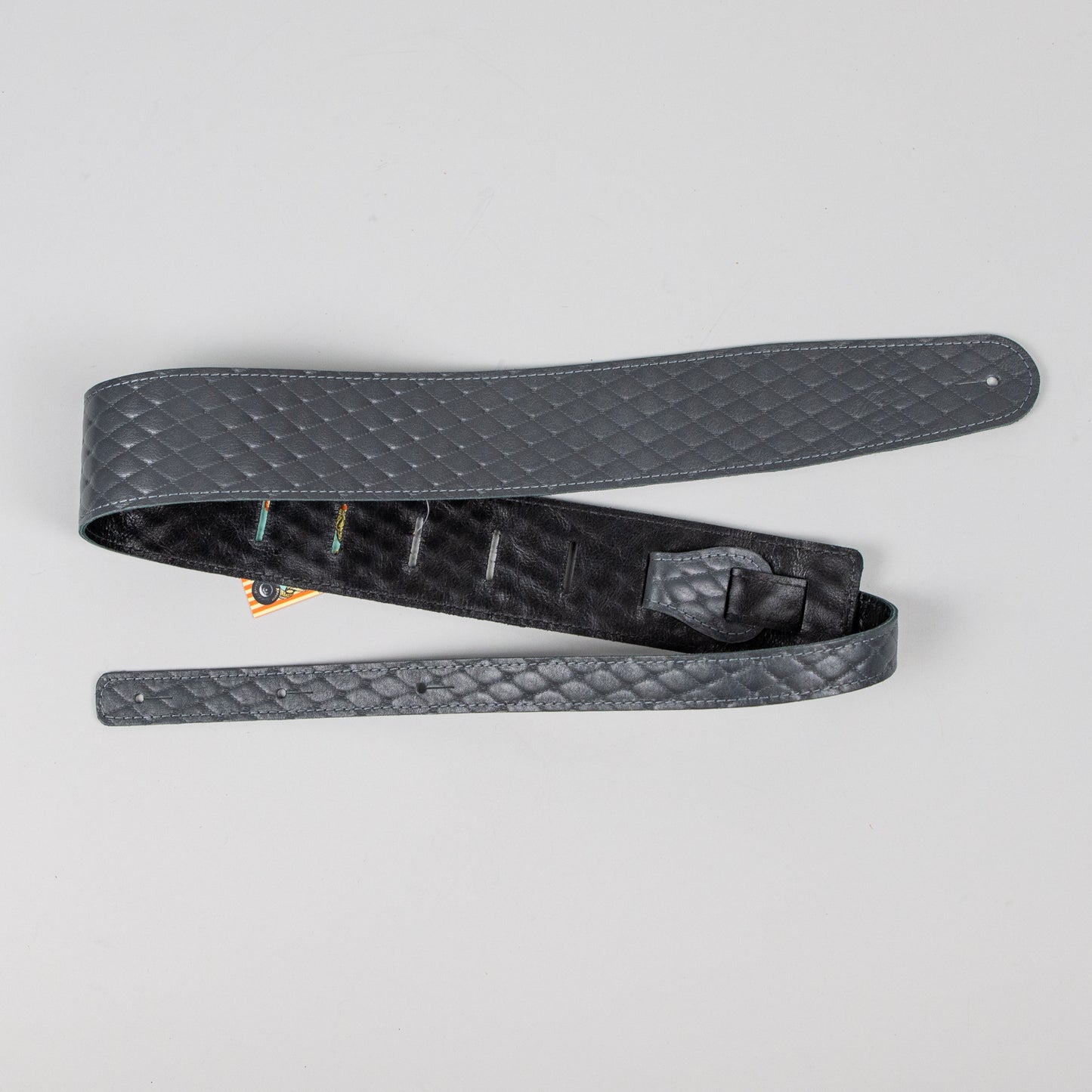 Henry Heller 2.5" Adjustable Quilted Leather Guitar Strap Gray