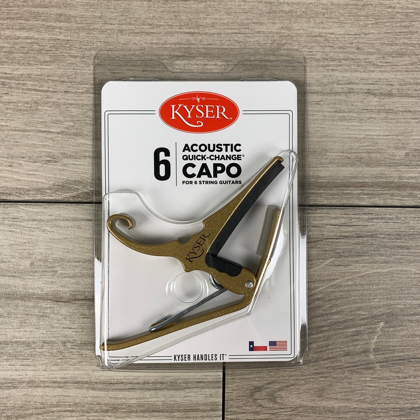 Kyser Acoustic Quick-Change Capo for 6-String Guitars, Gold