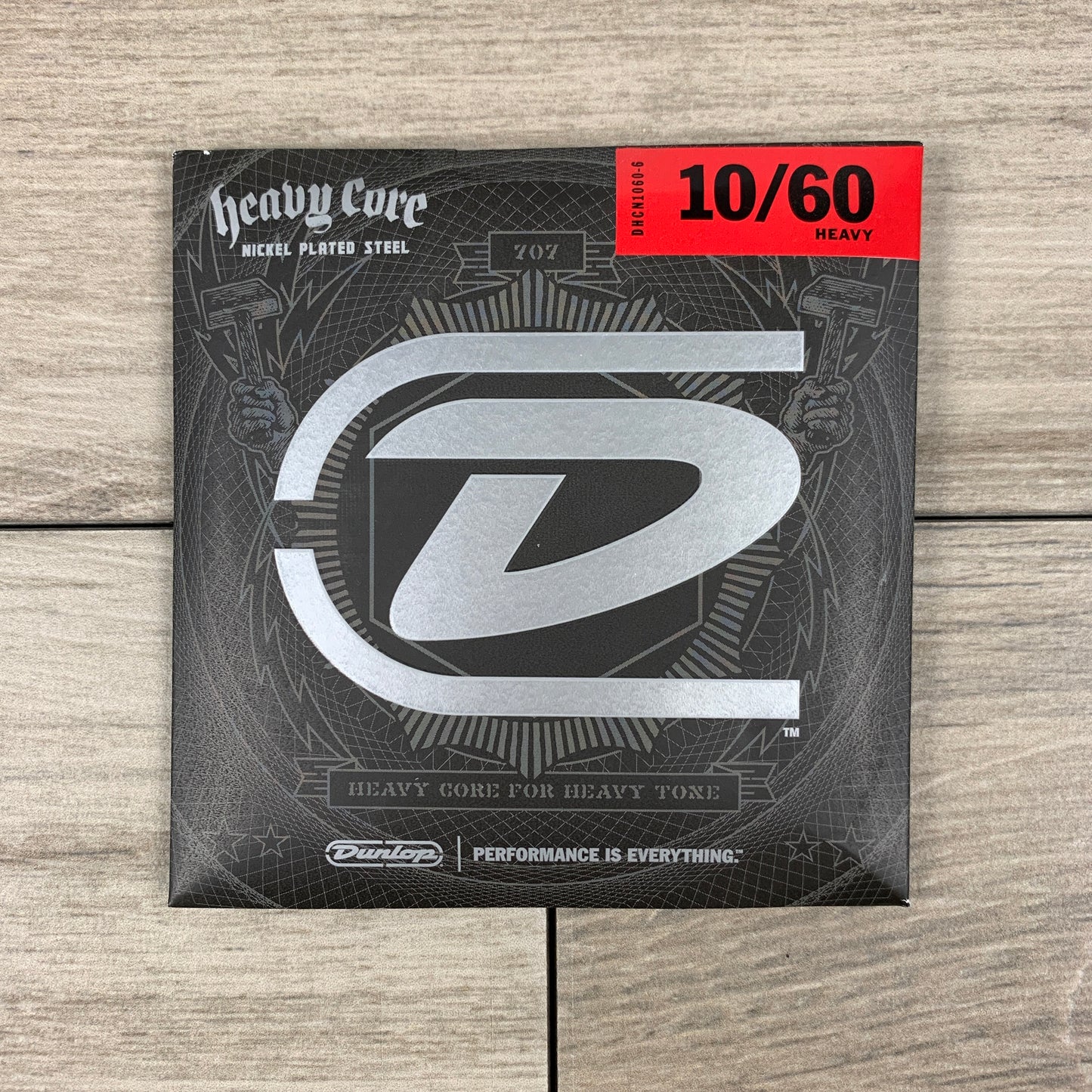 Dunlop Heavy Core Nickel Wound Electric Guitar Strings, 10-60, Heavy