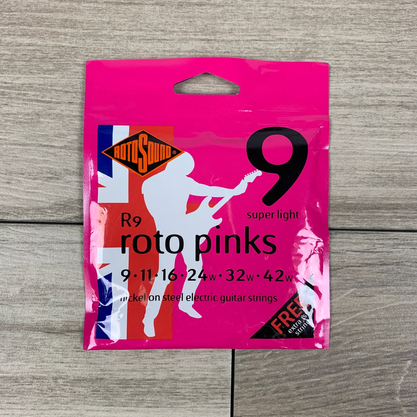 Rotosound R9 Roto Pinks Nickel Electric Guitar Strings, 9-42, Super Light