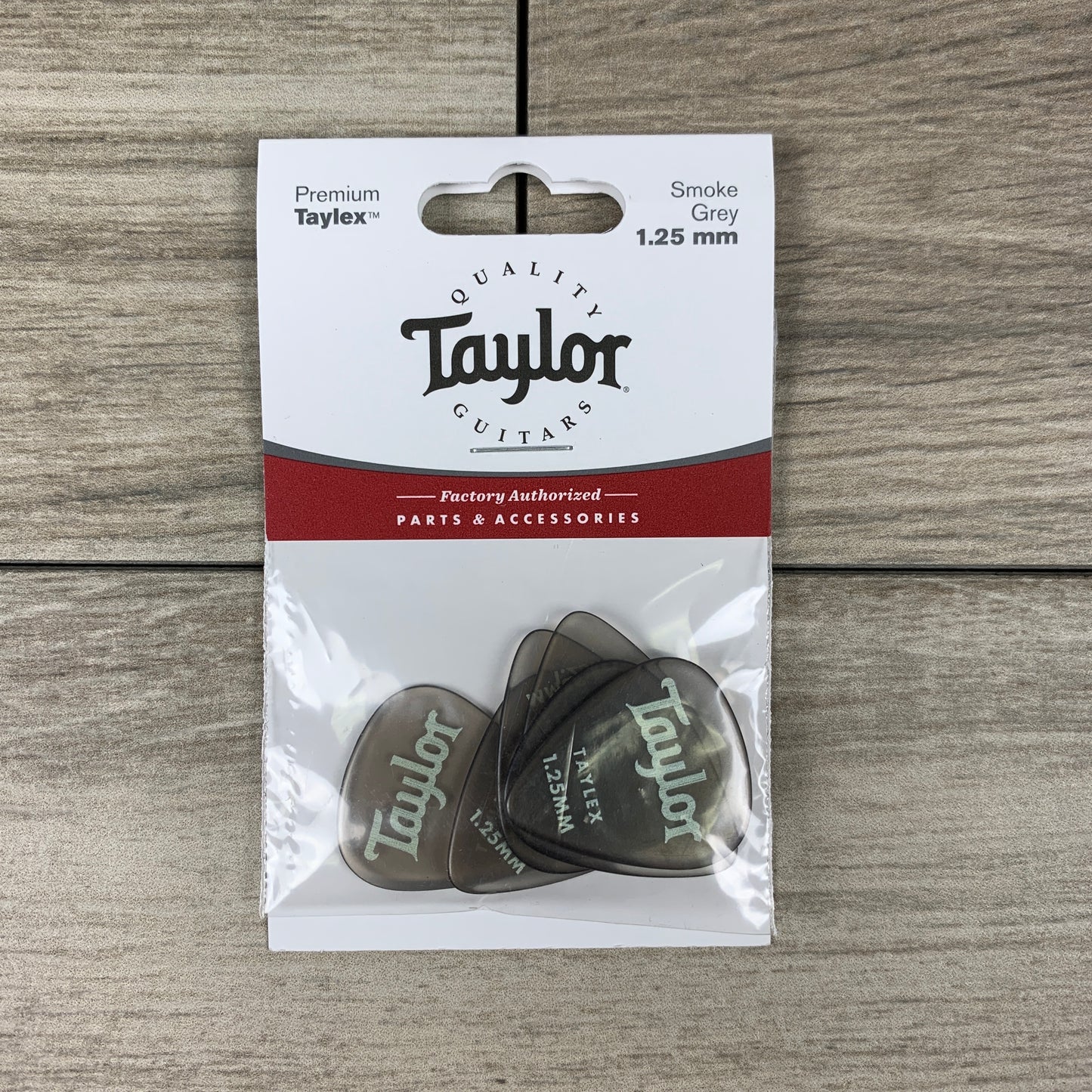 Taylor Premium 351 Taylex Picks, Smoke Grey, 6-Pack, 1.25mm