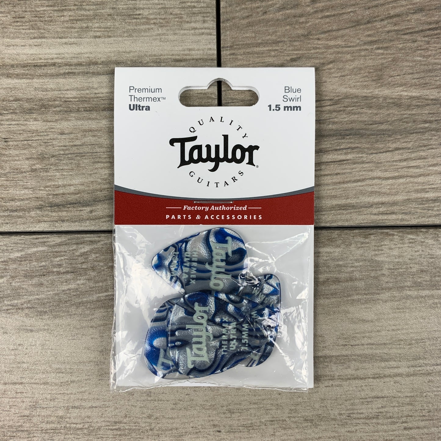 Taylor Premium 351 Thermex Ultra Picks, Blue Swirl, 6-Pack, 1.5 mm