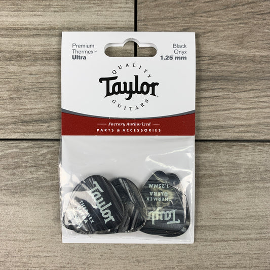 Taylor Premium 351 Thermex Ultra Picks, Black Onyx, 6-Pack, 1.25mm