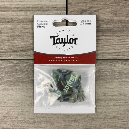 Taylor Celluloid 351 Picks, Abalone, 12-Pack, .71mm