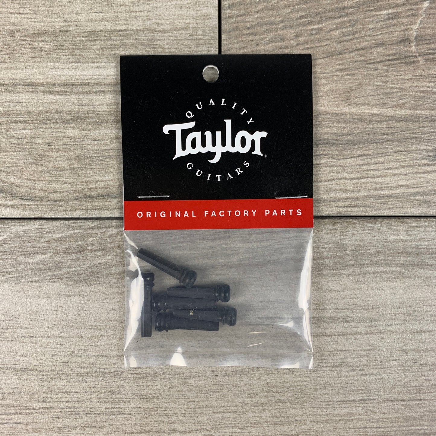 Taylor Ebony Bridge Pins w/Abalone Dots, 6-Pack