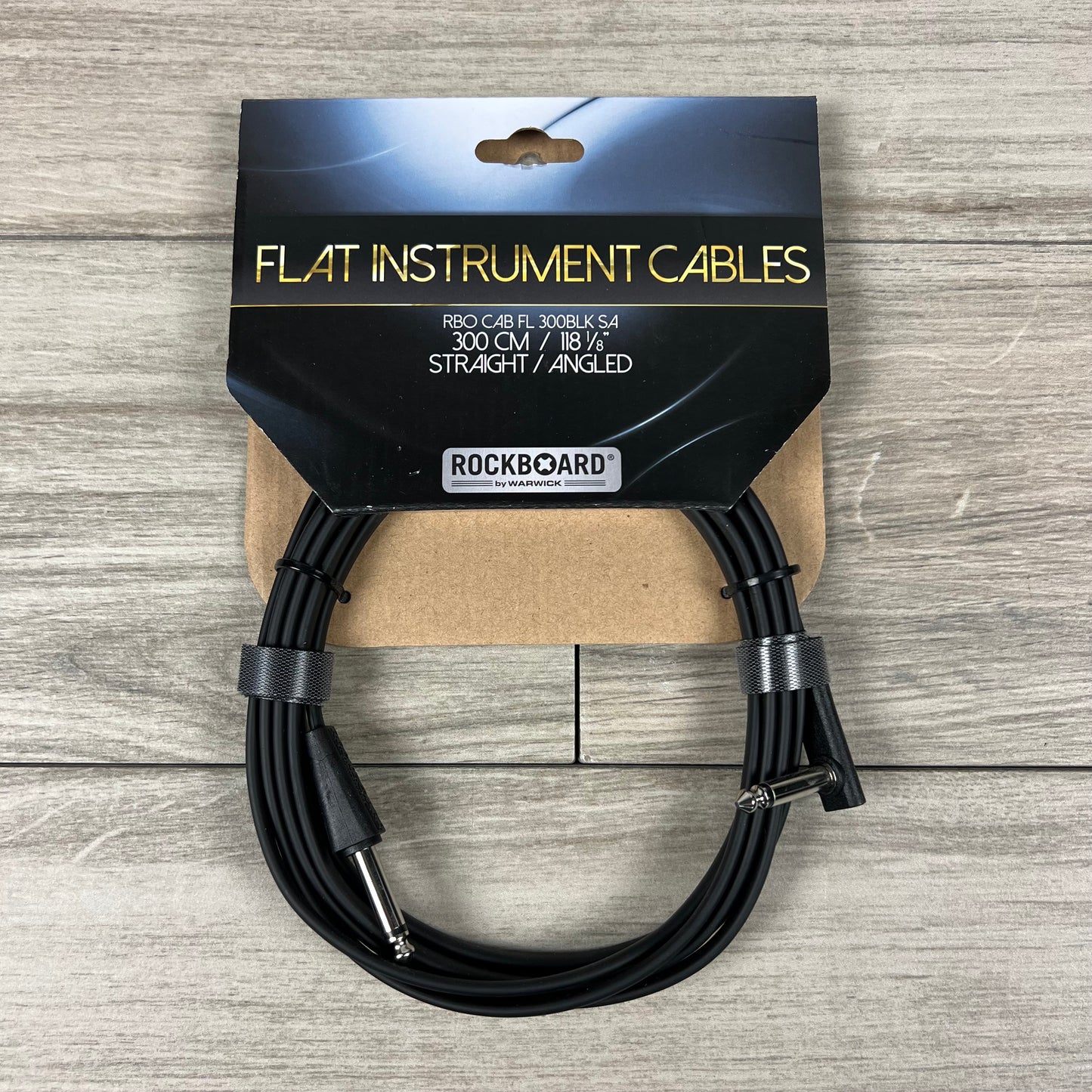 RockBoard Flat Instrument Cable, Straight / Angled, 300 cm / 118-7/64"