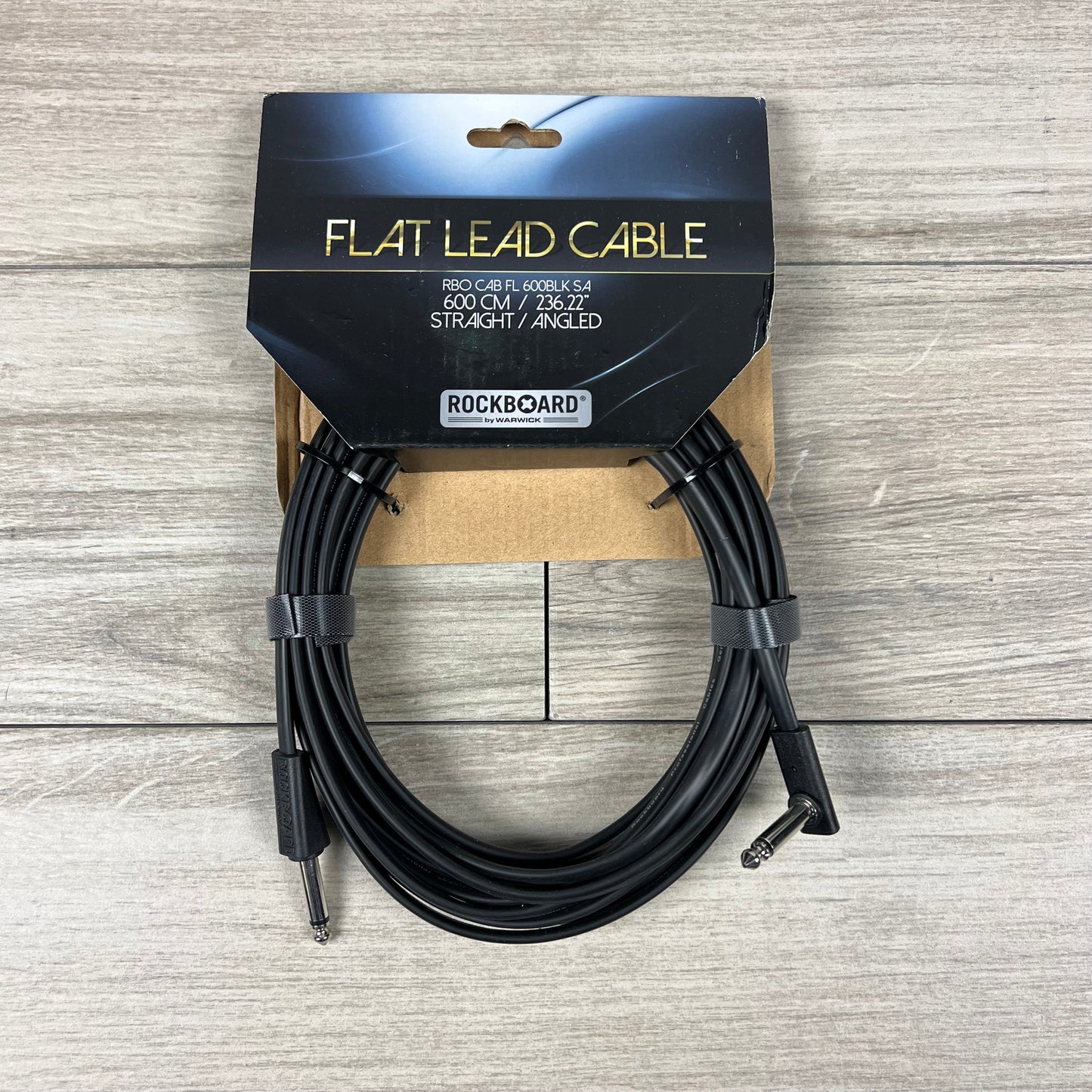 RockBoard Flat Instrument Cable, Straight / Angled, 600 cm / 236-7/32"