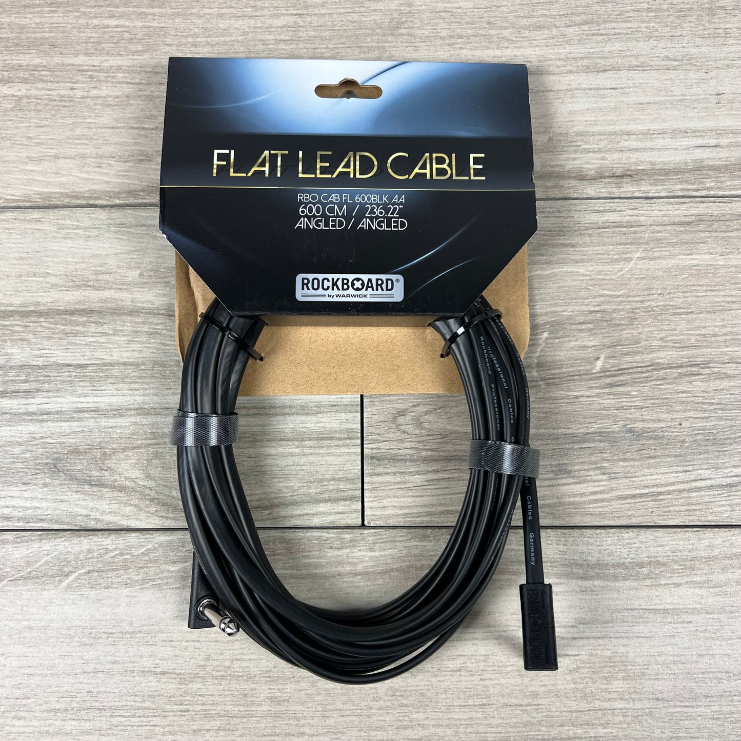 RockBoard Flat Instrument Cable, Angled / Angled, 600 cm / 236-7/32"