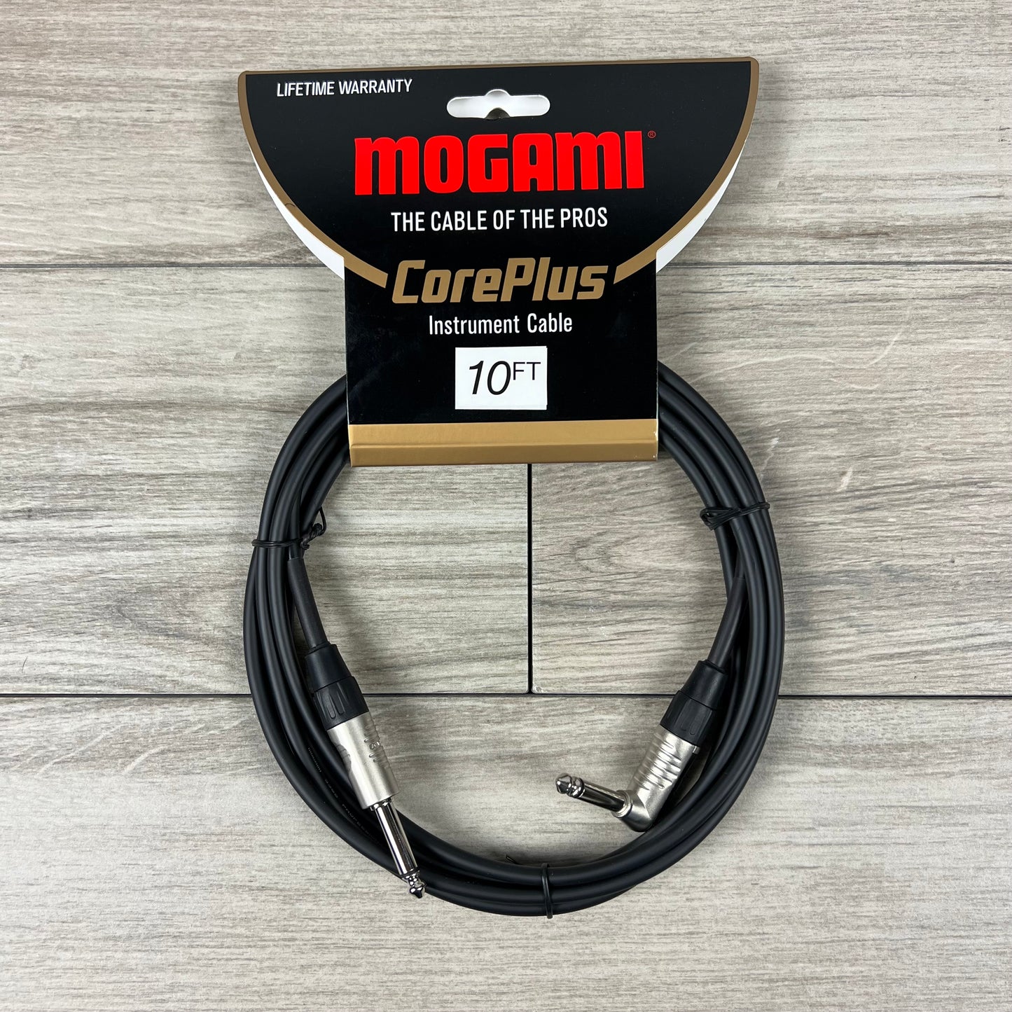 Mogami CorePlus Instrument Cable, 1/4" Straight to Right Angle, 10ft