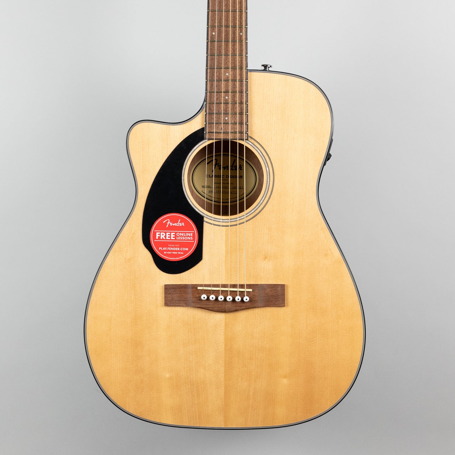 Fender CC-60SCE LH Concert Acoustic/Electric Guitar, Left-Handed