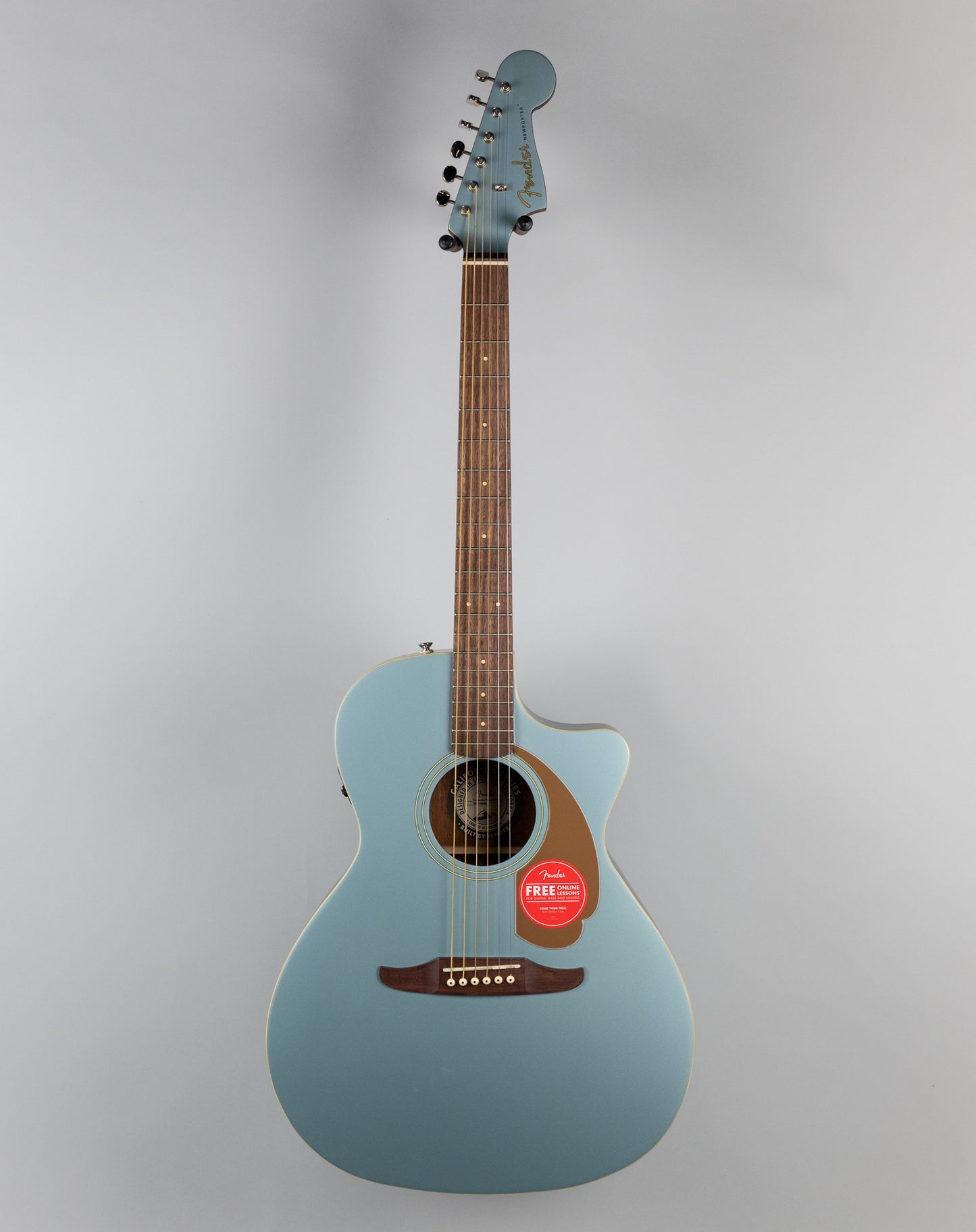 Fender Newporter Player Acoustic/Electric Guitar in Ice Blue Satin