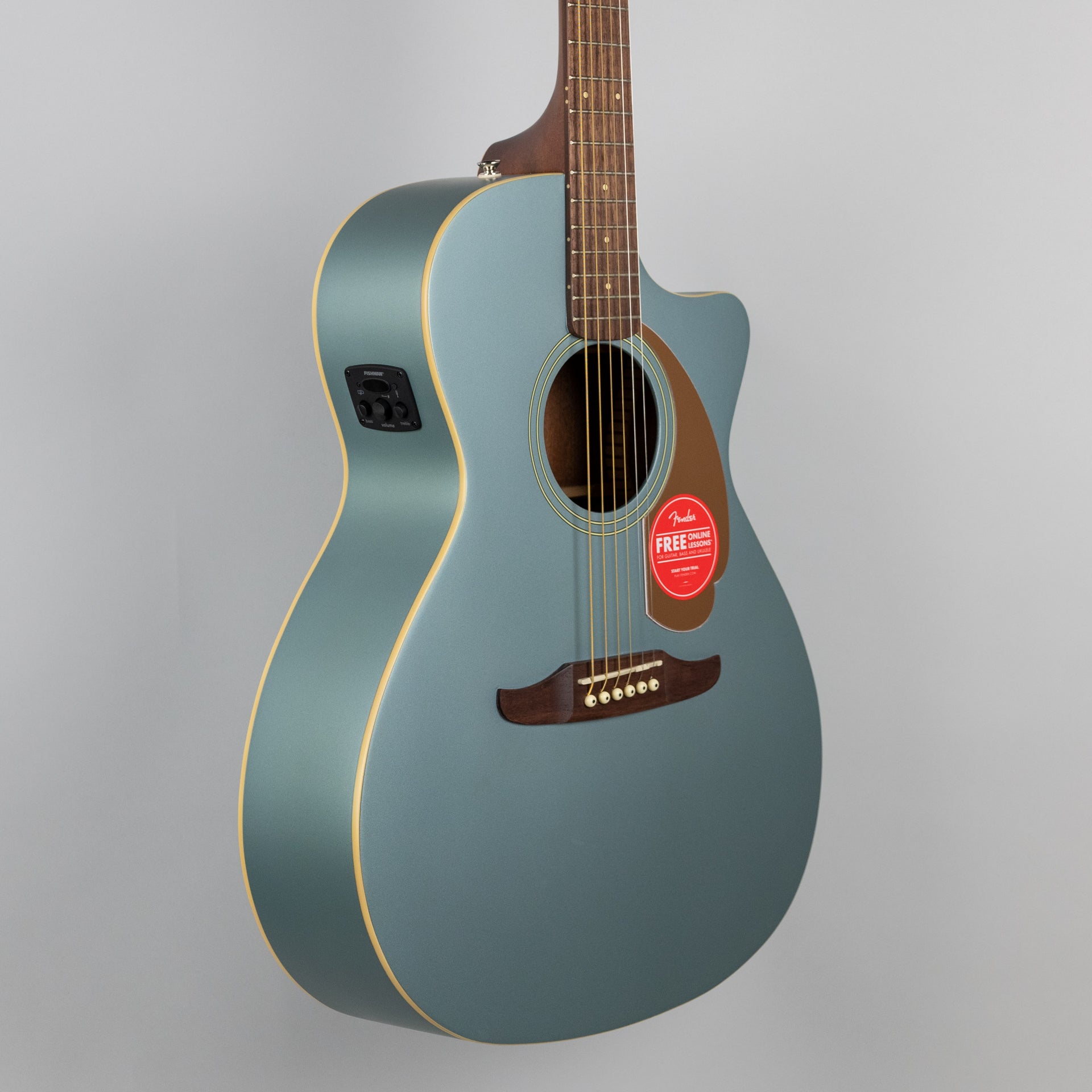 Fender Newporter Player Acoustic/Electric Guitar in Ice Blue Satin