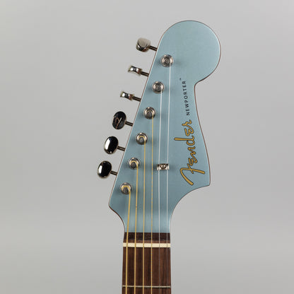 Fender Newporter Player Acoustic/Electric Guitar in Ice Blue Satin