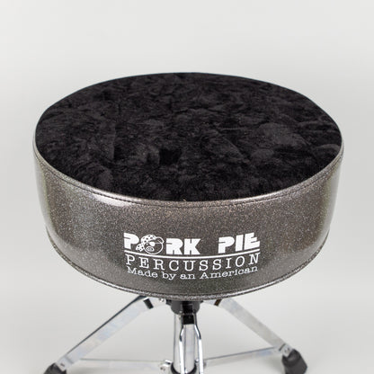 Pork Pie Round Drum Throne, Charcoal Sides/Black Crush Top