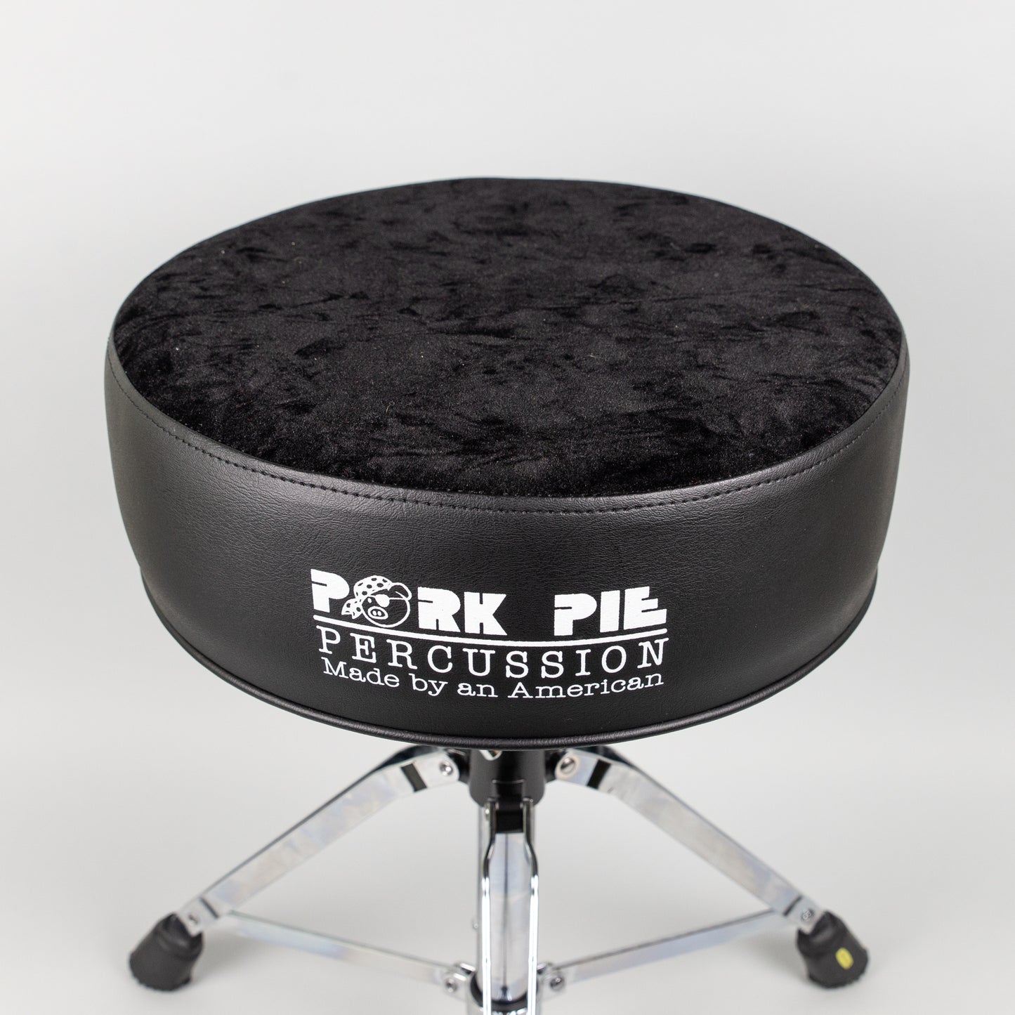 Pork Pie Round Drum Throne, Black Sides/Black Crush Top