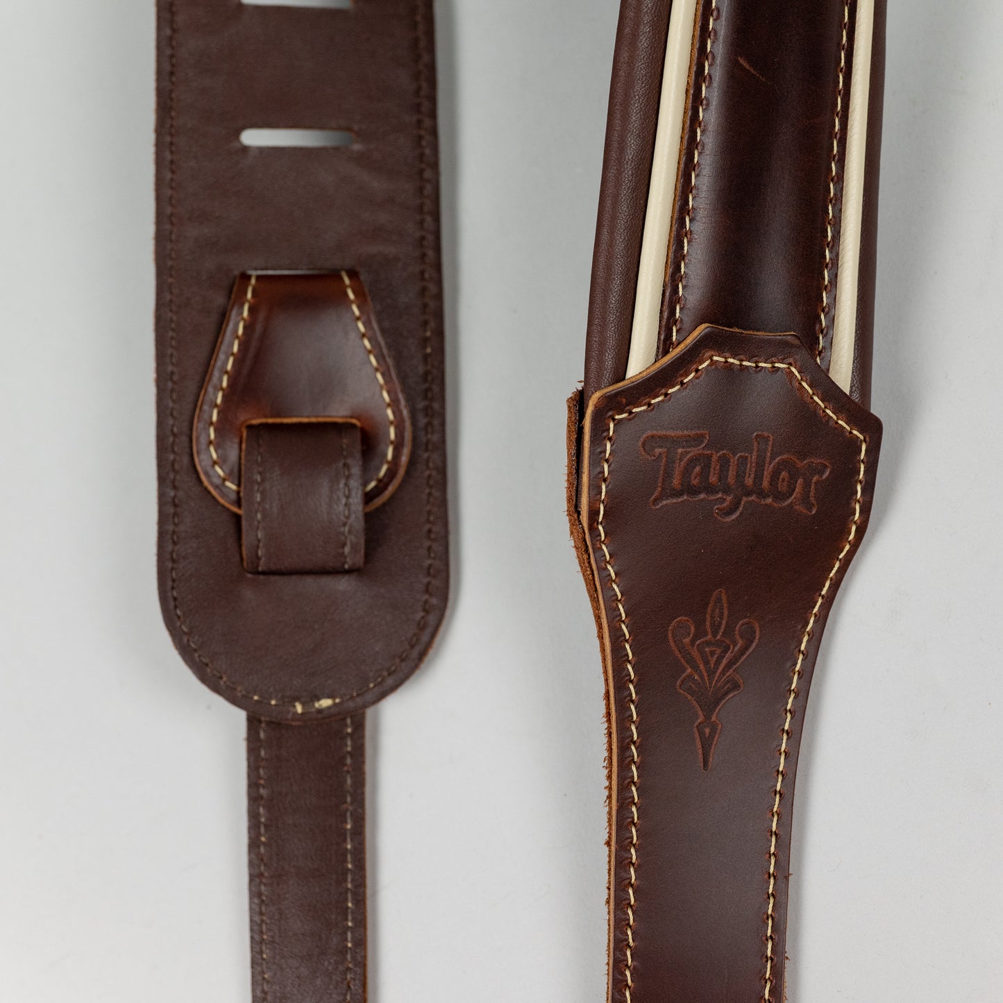 Taylor Century 2.5" Leather Guitar Strap, Cordovan/Cream/Cordovan