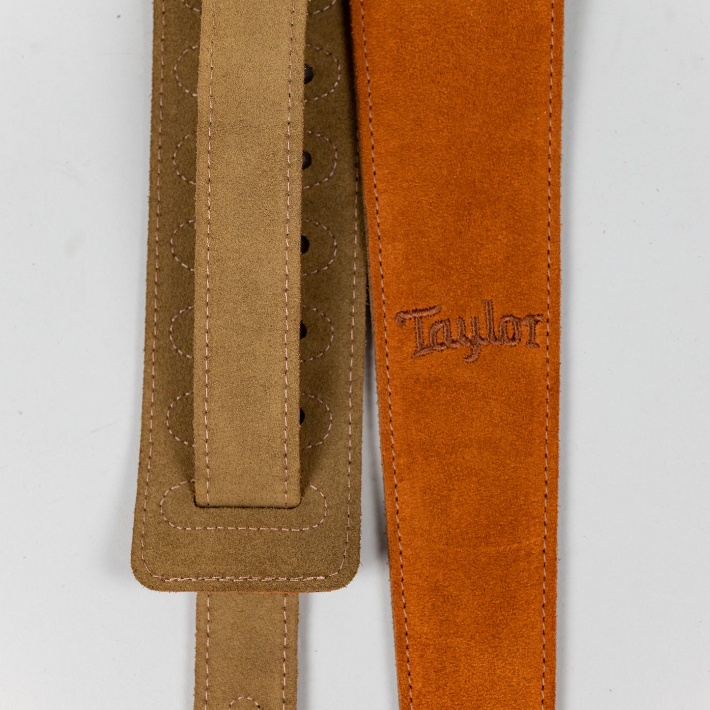 Taylor 2.5" Embroidered Suede Guitar Strap, Honey Gold