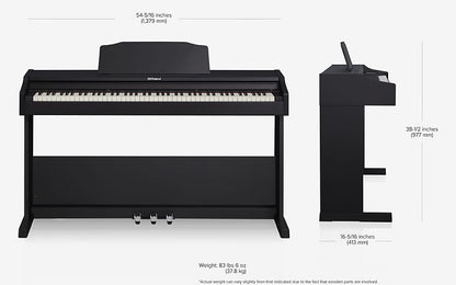 Roland RP-102 Digital Piano, Stand & Pedal Unit Included, in Black