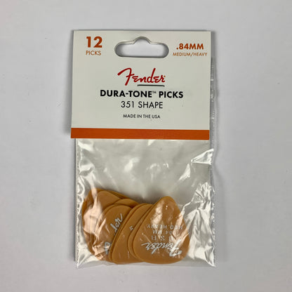 Fender Dura-Tone Delrin Pick, 351-Shape, Med. Heavy, 12-Pack, Butterscotch Blonde