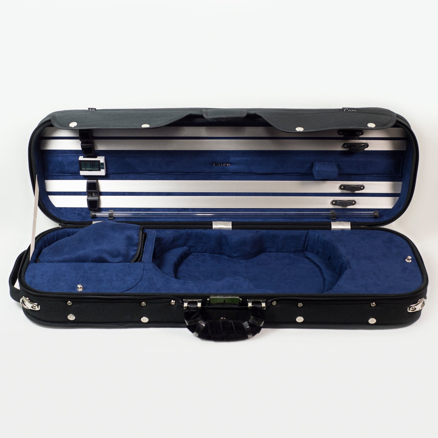 Howard Core CC525 4/4 Luxury Violin Case, Black with Blue Interior