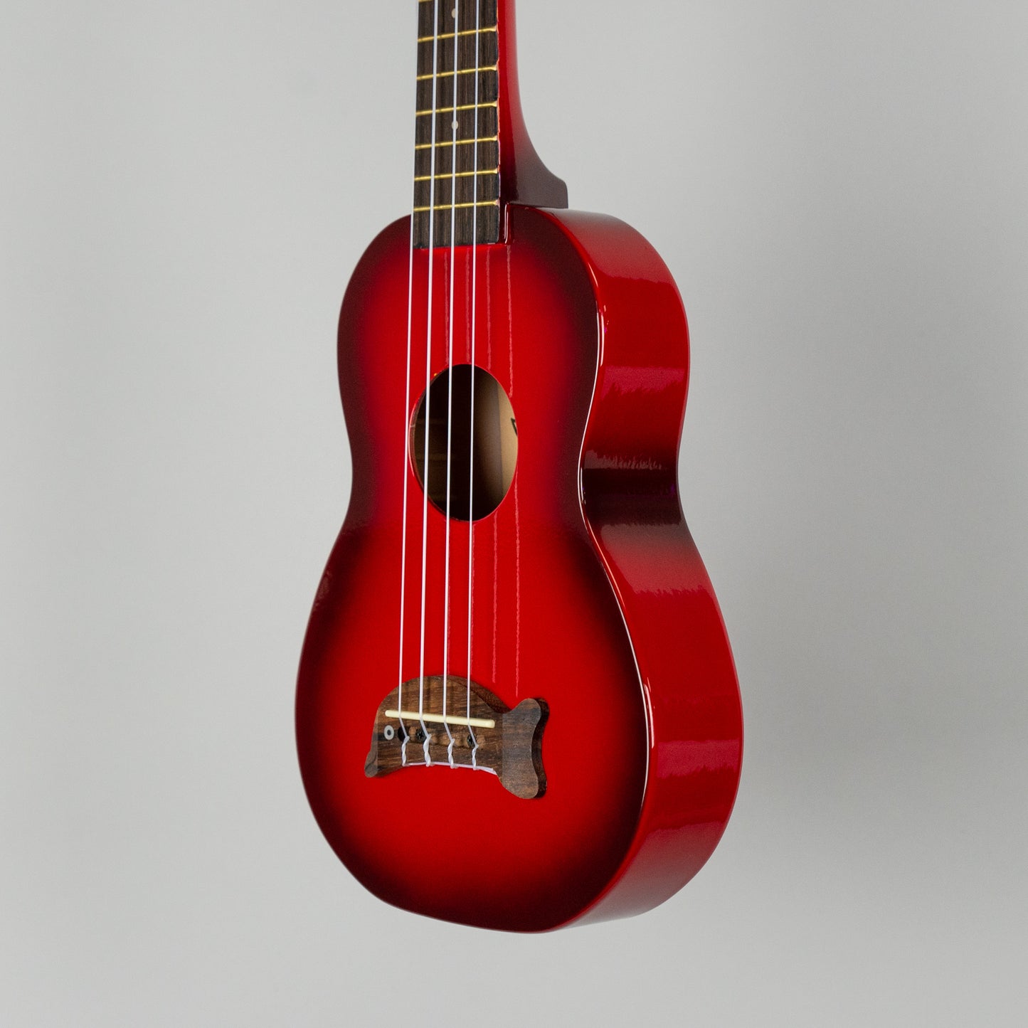 Kala Makala Soprano Dolphin Ukulele, Red Burst