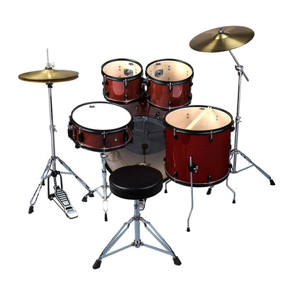 ddrum D2 Player 5 Piece Drum Set, with Cymbals, in Red Pinstripe